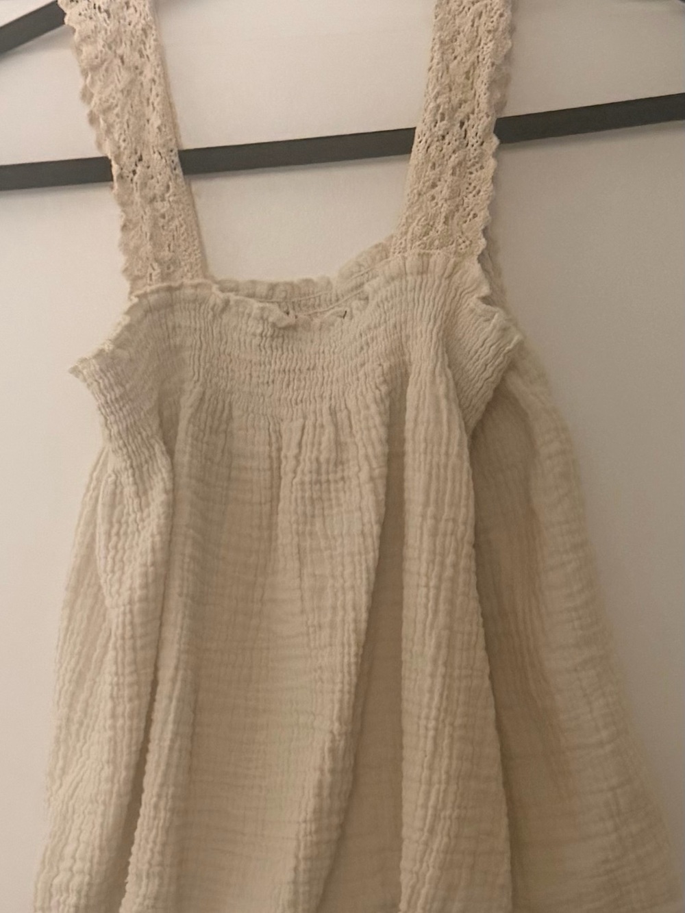 POL Cream Crochet-Trim Gauze Camisole Top - Picture 4 of 6